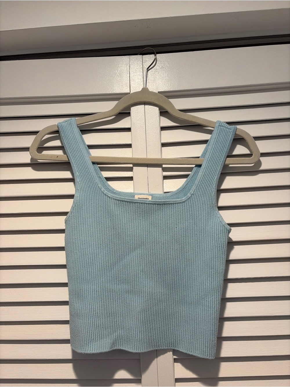 Abercrombie & Fitch Pastel Blue Ribbed Scoop Neck Tank